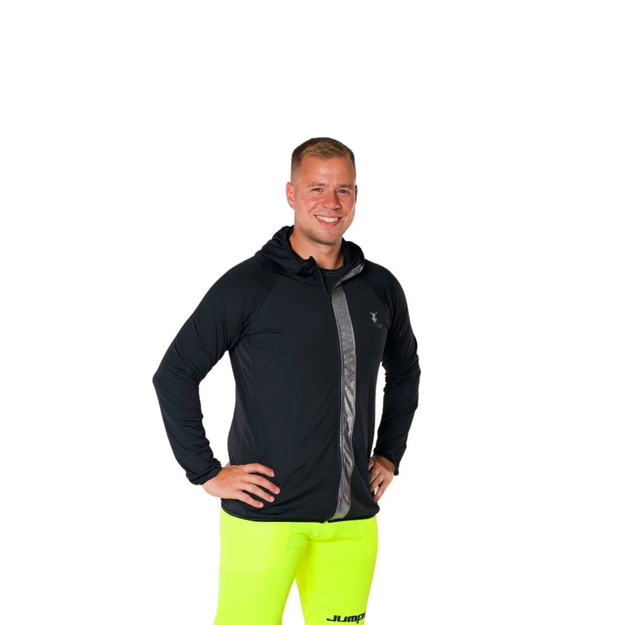 Men's black sweatshirt with silver stripe - Image 3